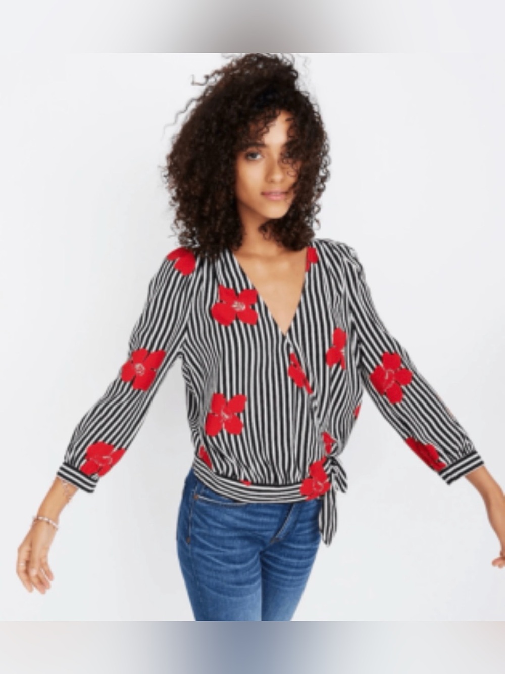 Madewell Candied Orchard Wrap Top Size XS